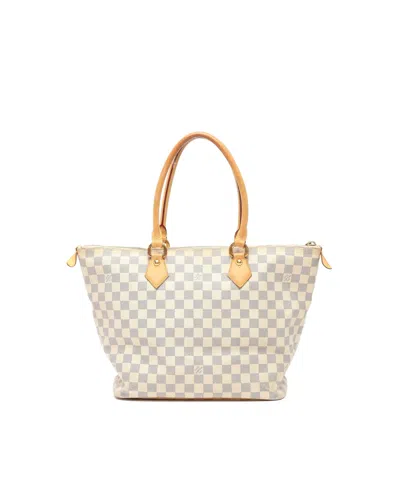 Louis Vuitton Azur Damier Saleya Mm Bag In White