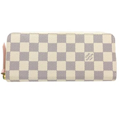 Pre-owned Louis Vuitton Azur Rose Ballerine Canvas Long Wallet (bi-fold) () In Azur, Rose Ballerine