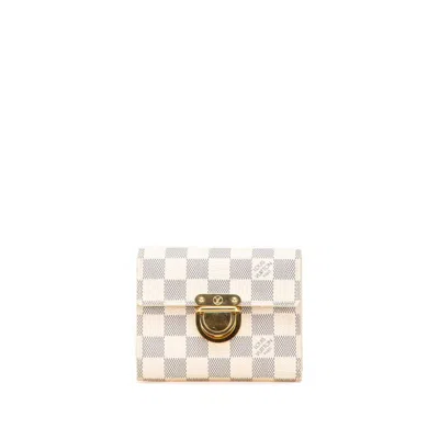 Pre-owned Louis Vuitton Azur White Pvc Wallet (tri-fold) ()
