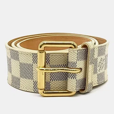 Pre-owned Louis Vuitton Azure Belt In White