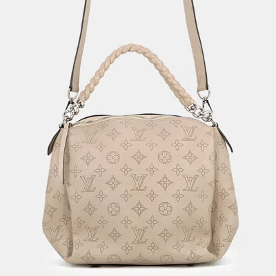 Pre-owned Louis Vuitton Babylone Chain Galet Monogram Mahina Size Bb In Sand