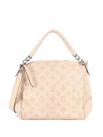 Pre-owned Louis Vuitton Babylone Handbag Mahina Leather Bb Hobo Bag In Neutral