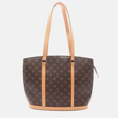 Pre-owned Louis Vuitton Babylone Shoulder Bag Monogram Canvas Leather In Brown