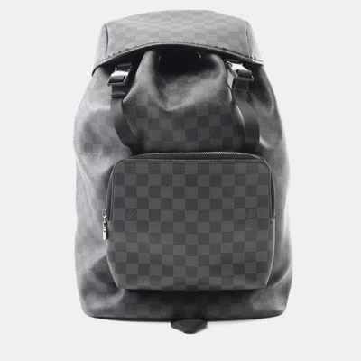 Pre-owned Louis Vuitton Backpack Coated Canvas And Leather With Damier Graphite Pattern Black