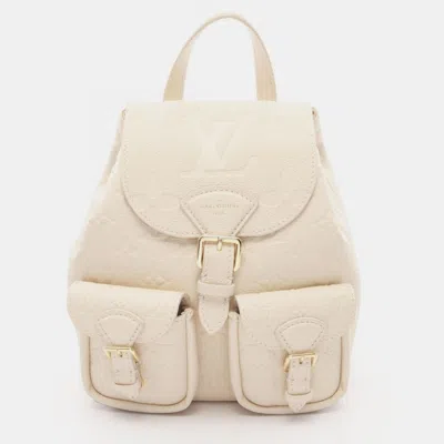 Pre-owned Louis Vuitton Backpack Leather Monogram Empreinte White
