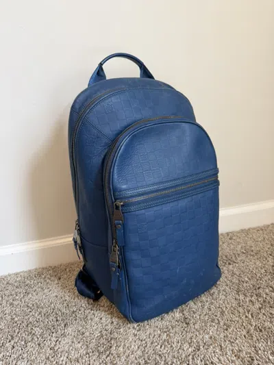 Pre-owned Louis Vuitton Backpack Michael Damier In Blue