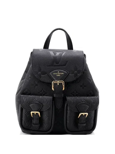 Pre-owned Louis Vuitton Backup Monogram Empreinte Leather Backpack In Black