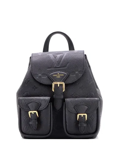 Pre-owned Louis Vuitton Backup Monogram Empreinte Leather Backpack In Black