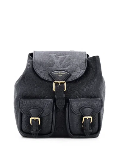 Pre-owned Louis Vuitton Backup Monogram Empreinte Leather Backpack In Black