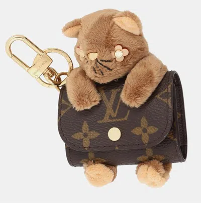 Pre-owned Louis Vuitton Bag Charm Lv Cute Monogram Brown Monogram