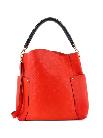 Pre-owned Louis Vuitton Bagatelle Monogram Empreinte Leather Hobo Bag In Orange