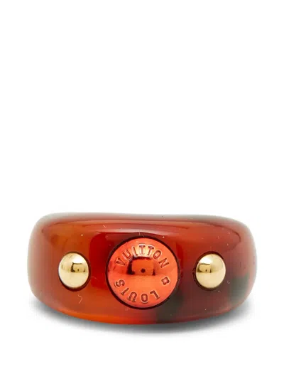 Pre-owned Louis Vuitton Bague Circus Resin Ring In Red