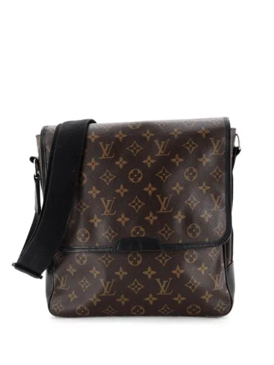 Pre-owned Louis Vuitton Bass Messenger Bag Macassar Monogram Canvas Mm Crossbody Bag In Black