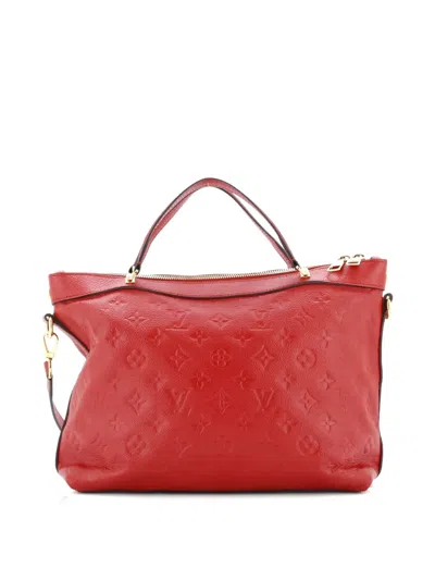 Pre-owned Louis Vuitton Bastille Bag Monogram Empreinte Leather Pm Satchel In Red