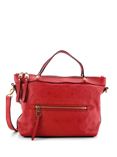 Pre-owned Louis Vuitton Bastille Bag Monogram Empreinte Leather Pm Satchel In Red
