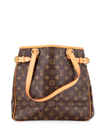 Pre-owned Louis Vuitton Batignolles Handbag Monogram Canvas Vertical Tote Bag In Brown