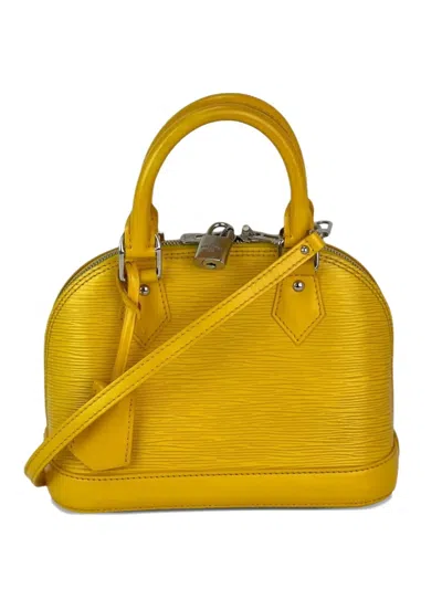 Pre-owned Louis Vuitton Bb Alma Epi Tote Bag In Yellow
