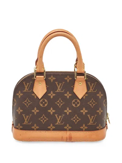 Pre-owned Louis Vuitton Bb Alma Monogram Canvas Tote Bag In Brown
