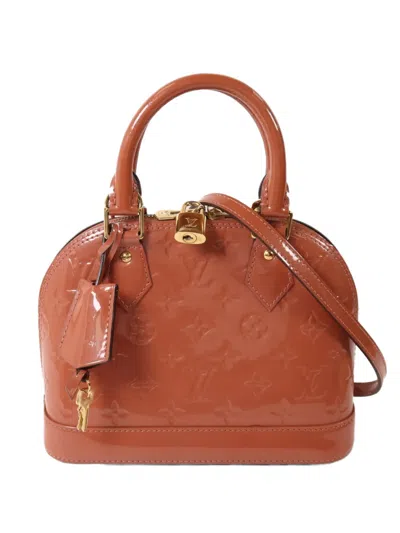 Pre-owned Louis Vuitton Bb Alma Two-way Leather Tote Bag In Brown