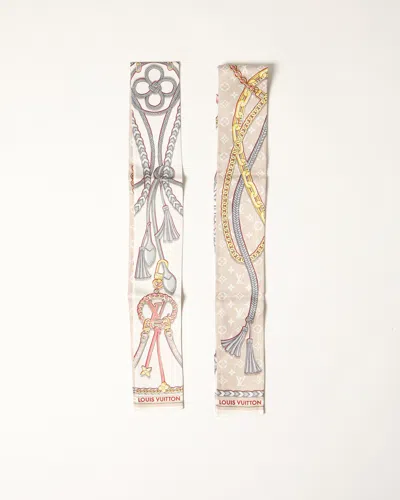 Pre-owned Louis Vuitton Bb Bandeau Silk Scarf Combo