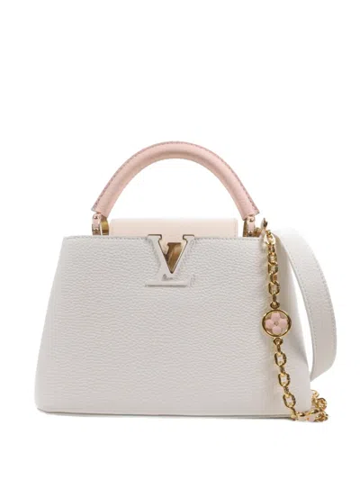 Pre-owned Louis Vuitton Bb Capucines Two-way Handbag In White