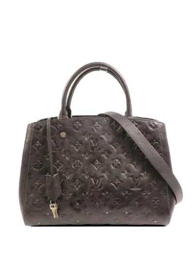 Pre-owned Louis Vuitton Bb Montaigne Monogram Empreinte Tote Bag In Black