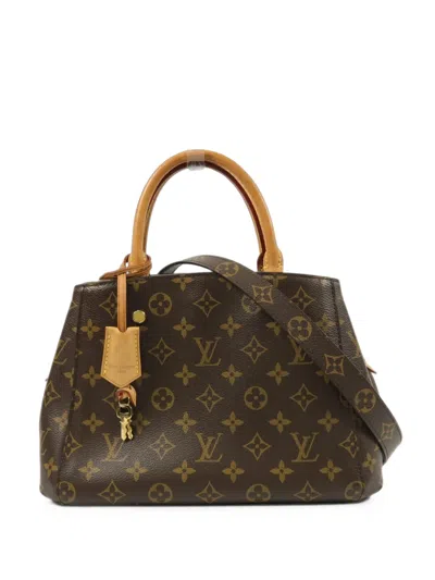 Pre-owned Louis Vuitton Bb Montaigne Monogram Tote Bag In Brown