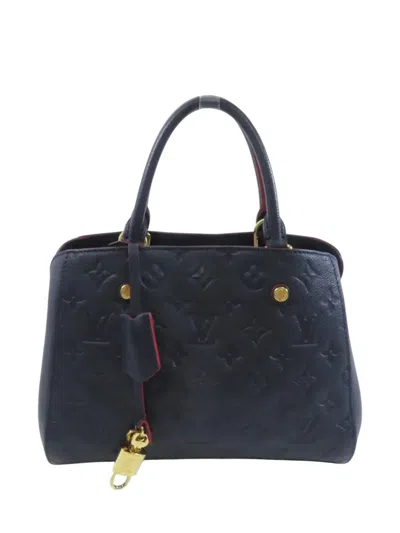 Pre-owned Louis Vuitton Bb Montaigne Tote Bag In Blue