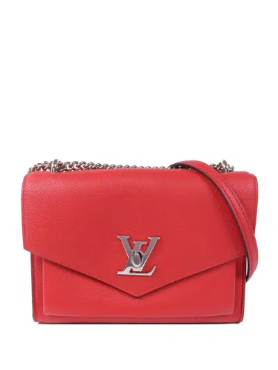 Pre-owned Louis Vuitton Bb My Lockme Leather Bag In Red