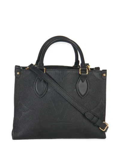 Pre-owned Louis Vuitton Bb Onthego Leather Tote Bag In Black