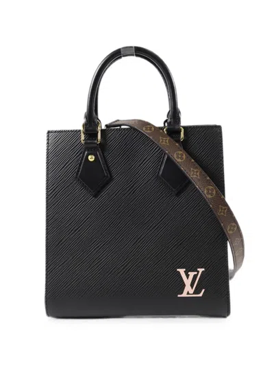 Pre-owned Louis Vuitton Bb Sac Plat Leather Tote Bag In Black