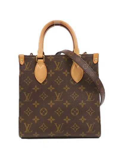 Pre-owned Louis Vuitton Bb Sac Plat Monogram Houlder Bag In Brown
