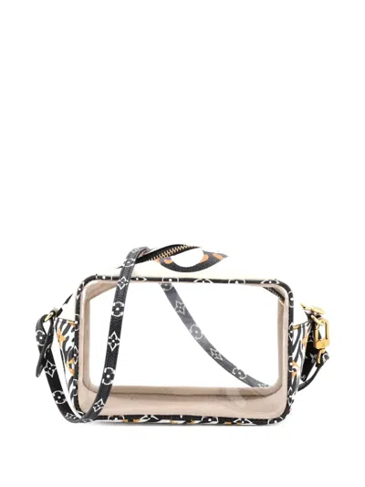 Pre-owned Louis Vuitton Beach Pouch Limited Edition Jungle Monogram Giant Shoulder Bag In White