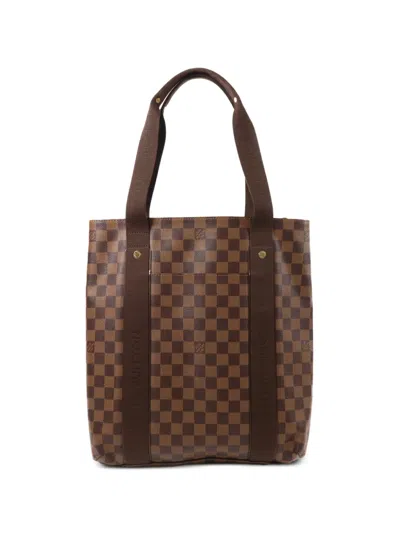 Pre-owned Louis Vuitton Beaubourg Damier Ebène Canvas Tote Bag In Brown