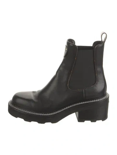 Pre-owned Louis Vuitton Beaubourg Lv Monogram Chelsea Boots In Multi