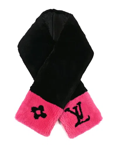 Pre-owned Louis Vuitton Beaver Fur Silk Muffler