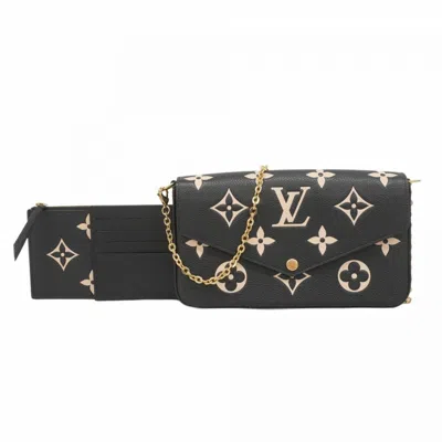 Pre-owned Louis Vuitton Beige Black Chain/shoulder Wallet ()