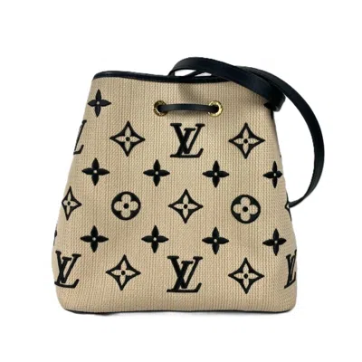 Pre-owned Louis Vuitton Beige Black Cotton Leather Shoulder Bag ()