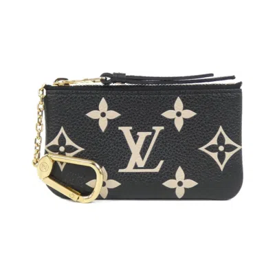 Pre-owned Louis Vuitton Beige Black Leather Coin Purse/coin Case () In Multi