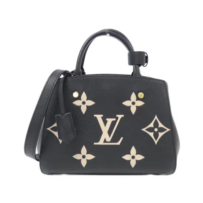 Pre-owned Louis Vuitton Beige Black Leather Handbag Shoulder Bag ()