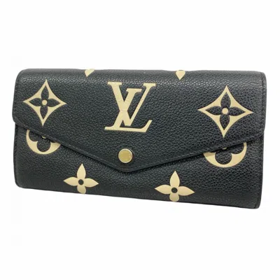 Pre-owned Louis Vuitton Beige Black Long Wallet (bi-fold) () In Multi