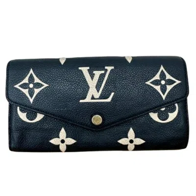 Pre-owned Louis Vuitton Beige Black Long Wallet (bi-fold) () In Multi
