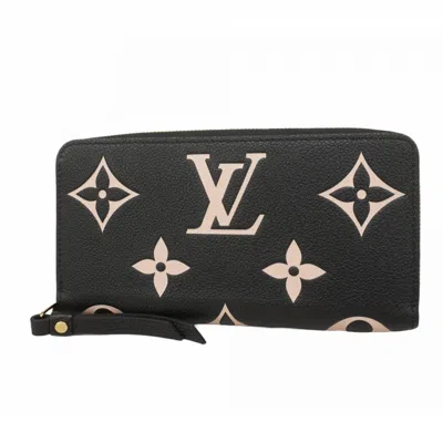 Pre-owned Louis Vuitton Beige Black Long Wallet (bi-fold) () In Multi