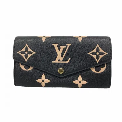 Pre-owned Louis Vuitton Beige Black Long Wallet (bi-fold) () In Multi