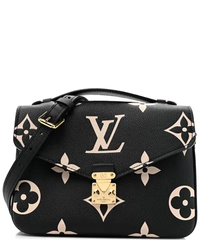 Pre-owned Louis Vuitton Beige Black Monogram Empreinte Leather Pochette Metis (authentic  Pre-loved)