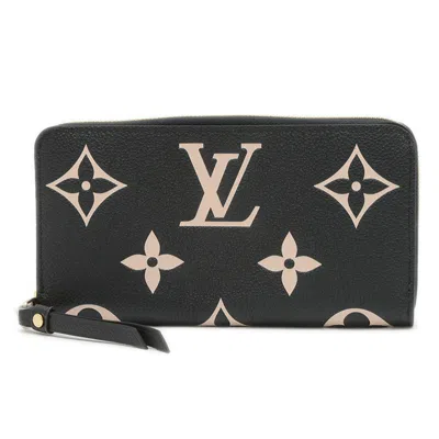 Pre-owned Louis Vuitton Beige Black Monogram Empreinte Long Wallet (bi-fold) () In Multi