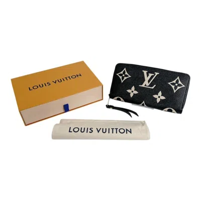 Pre-owned Louis Vuitton Beige Black Monogram Empreinte Long Wallet (bi-fold) () In Multi