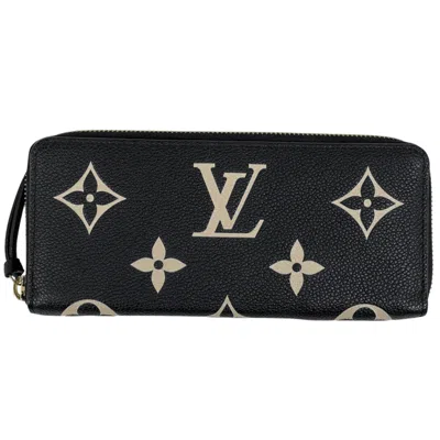 Pre-owned Louis Vuitton Beige Black Monogram Empreinte Long Wallet (bi-fold) () In Multi