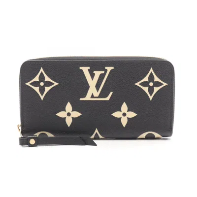 Pre-owned Louis Vuitton Beige Black Monogram Empreinte Long Wallet (bi-fold) () In Multi
