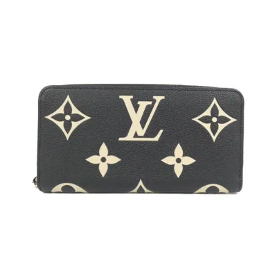 Pre-owned Louis Vuitton Beige Black Monogram Empreinte Long Wallet (bi-fold) () In Multi